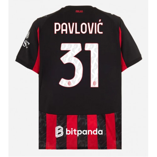 AC Milan Strahinja Pavlovic #31 Primera Equipación 2025-26 Manga Corta